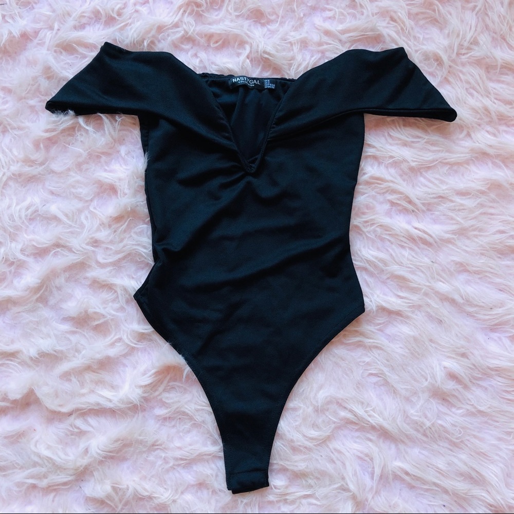 Nasty Gal off the shoulder deep v bodysuit